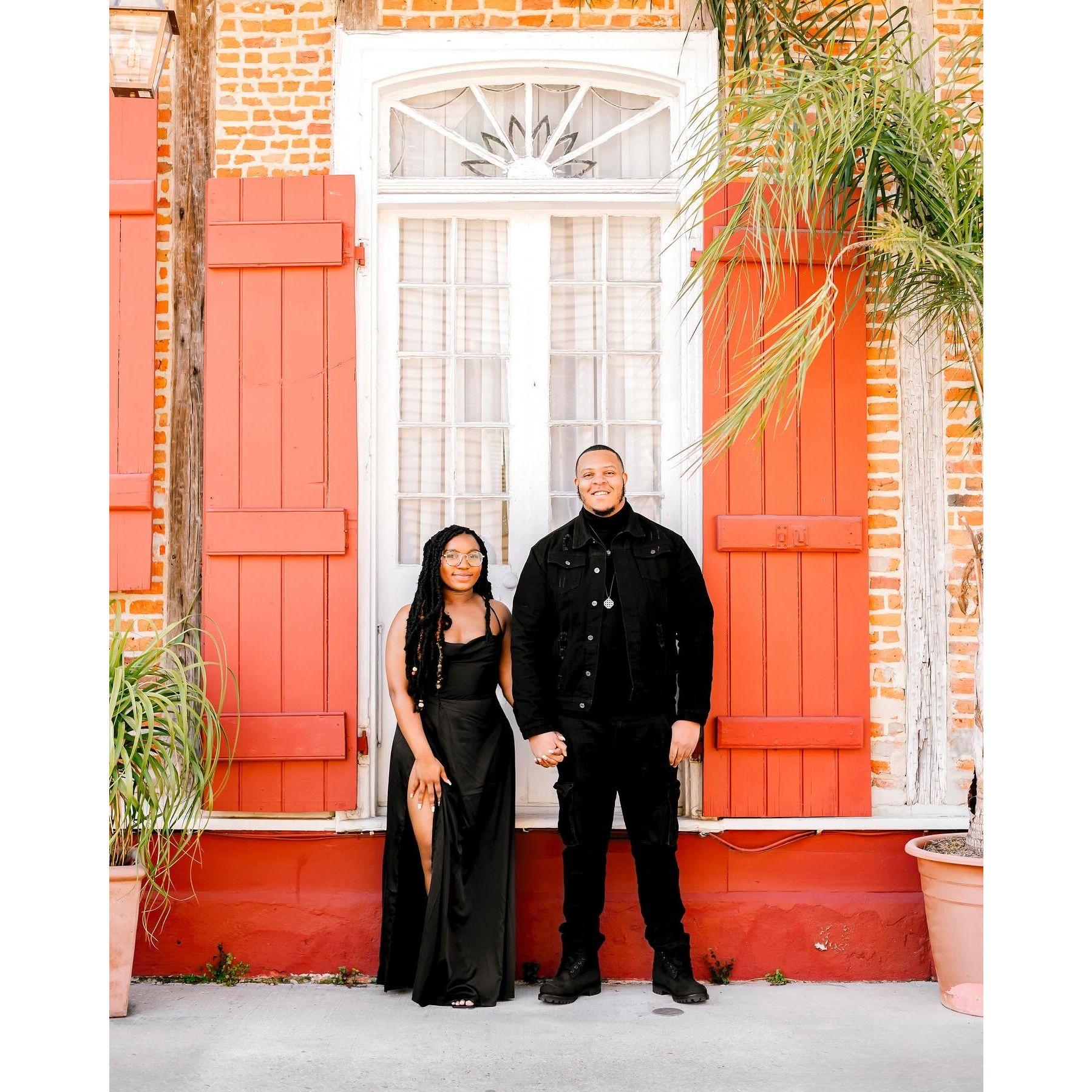 a trip for engagement pictures in NOLA as bystanders yelled "GET A COAT ON HER"