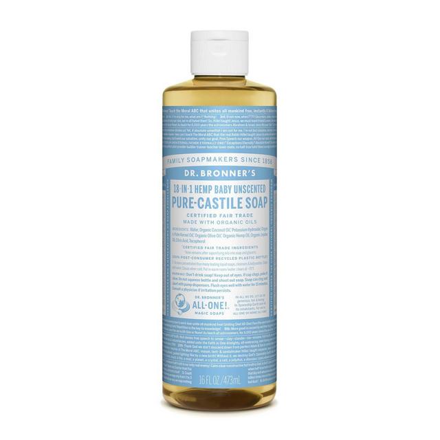 Dr. Bronner's Baby Unscented Pure-Castile Liquid Soap - 16oz