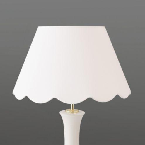 Scalloped Linen Lamp Shade