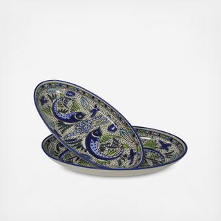 Aqua Fish Large Platter, Set of 2