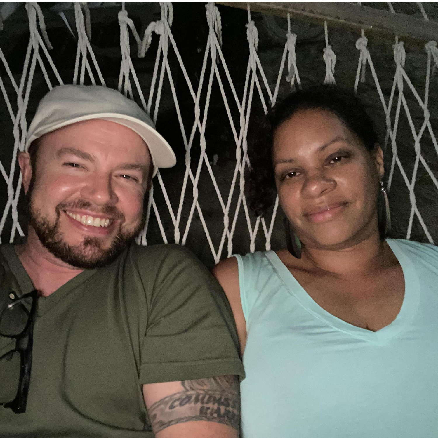 Late night hammock shenanigans as we pick the music for the steel drum band for the wedding.