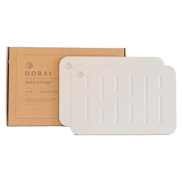 Dorai Home Bath Stone – Luxury Diatomite Stone Bath Mat – Instantly Removes Water – Non-Slip Surface – Modern and Stylish Design – Rain Sandstone