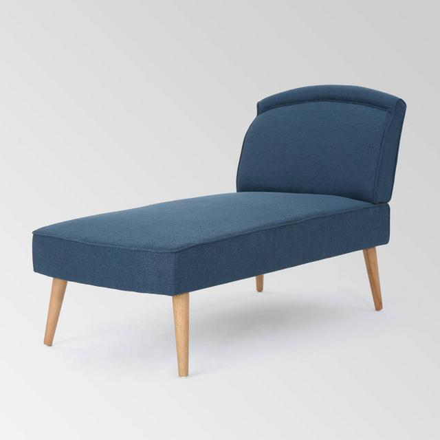 Carisia Mid Century Modern Chaise Lounge Navy Blue - Christopher Knight Home