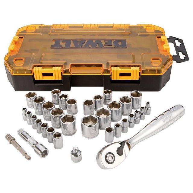 DEWALT (DWMT73804) Socket Set, 3/8-Inch Drive, SAE/Metric, 34-Piece