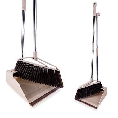 Super Z Outlet Dustpan and Broom Portable Foldable Sweeping Set Combo for Indoor Home Office Kitchen Cleaning and Outdoor Patio Lobby Dusting