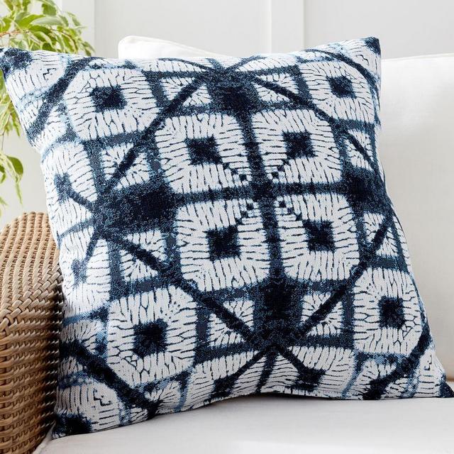 Sunbrella® Cleon Shibori Jacquard Indoor/Outdoor Pillow, 22 x 22", Blue Multi