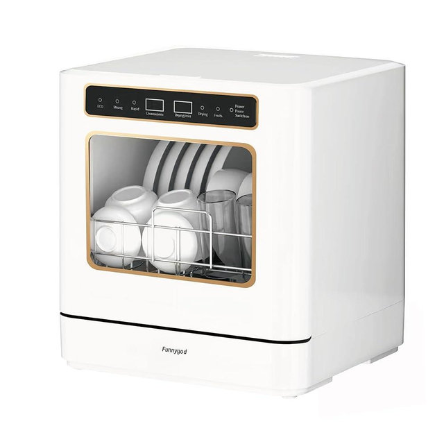 Dishwasher Countertop dishwasher Portable small automatic cleaning 4 cleaning modes and drying and disinfection mode Automatic water absorption and connection to the faucet