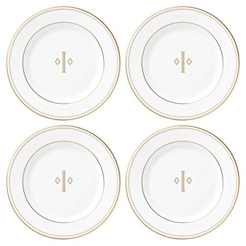 Lenox Federal Gold Block Monogram Dinnerware Tidbit Plates, Set of 4, I