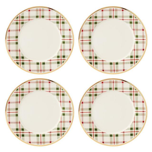 LENOX Holiday Plaid Dinner Plates, Set of 4, 6.02, Red & Green