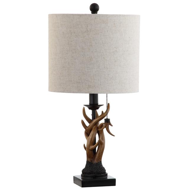 Jonathan Y Gaston 20.5 Resin Mini LED Table Lamp, Brown, Coastal, Bohemian, Bulb Included