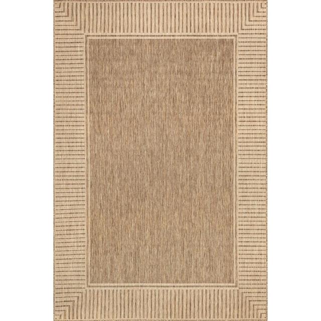 Nuloom Asha Simple Striped Indoor/Outdoor Area Rug, 3' 6" x 5', Light Brown