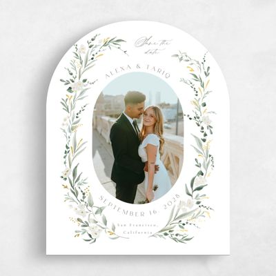 White Arch Wedding Save the Date - Darcy Photo Foil