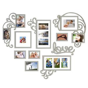 WallVerbs™ 10-piece Heart Love Scroll Photo Frame Set in Silver