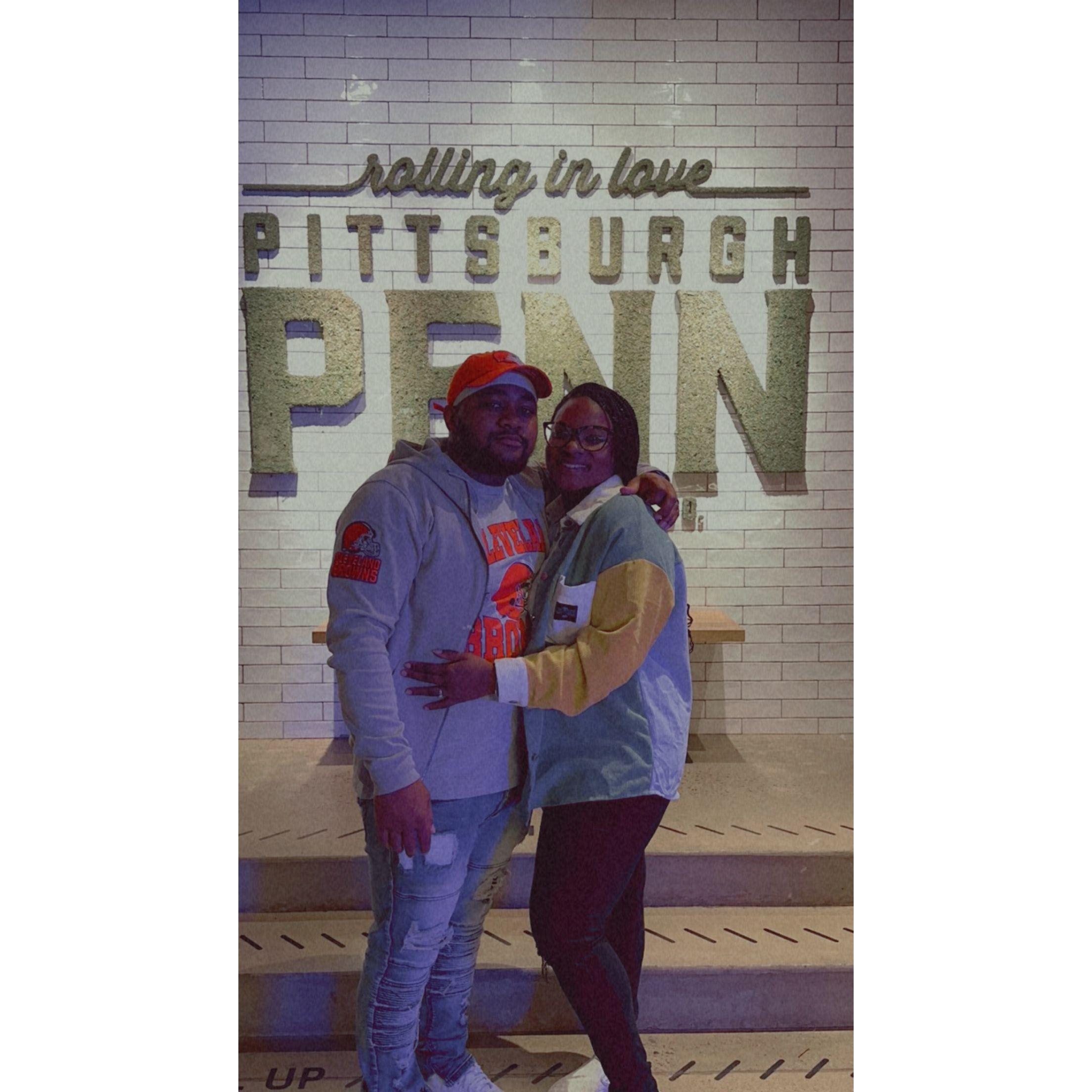 Enjoying 'the burgh' together.