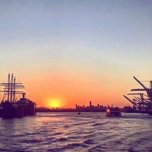 The view from the ferry on our way home from work  in San Francisco.