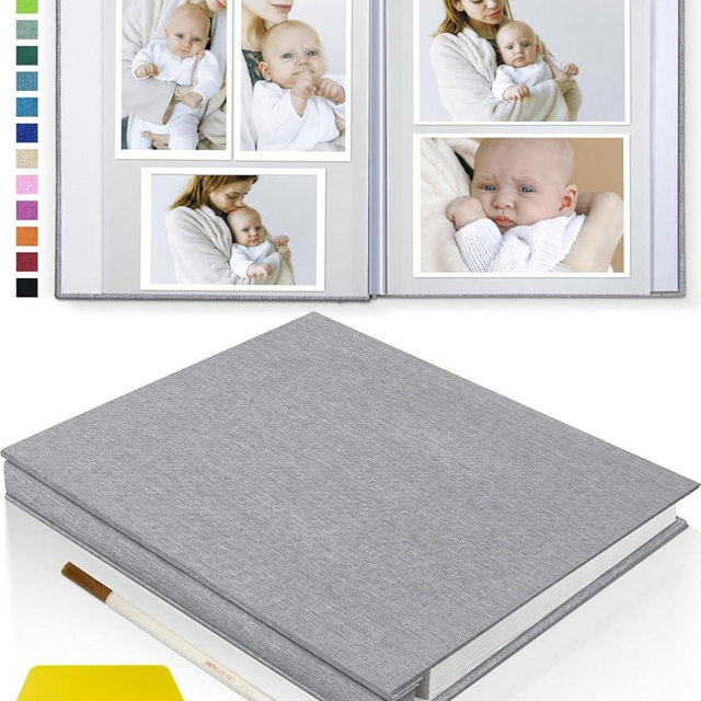 Popotop Photo Album Self Adhesive Scrapbook Album for 4x6 5x7 8x10 Pictures DIY Photo Book,Birthday Gifts for Women Mom,Wedding Baby Family Travel