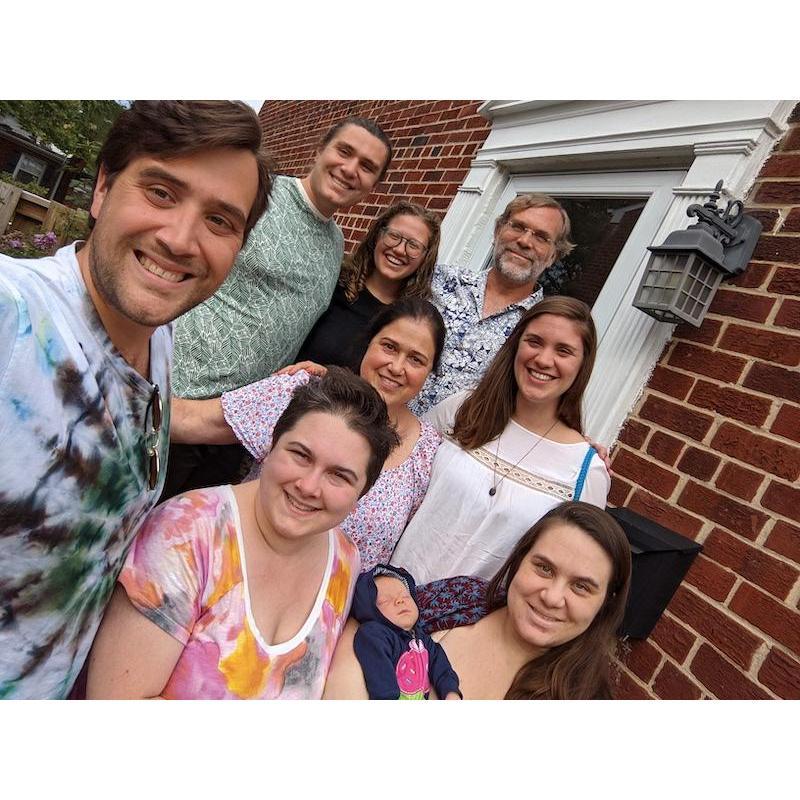 First Hall-Scalera family photo with baby Robin.
