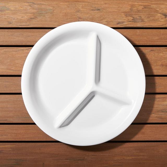 Divided White Melamine Plate