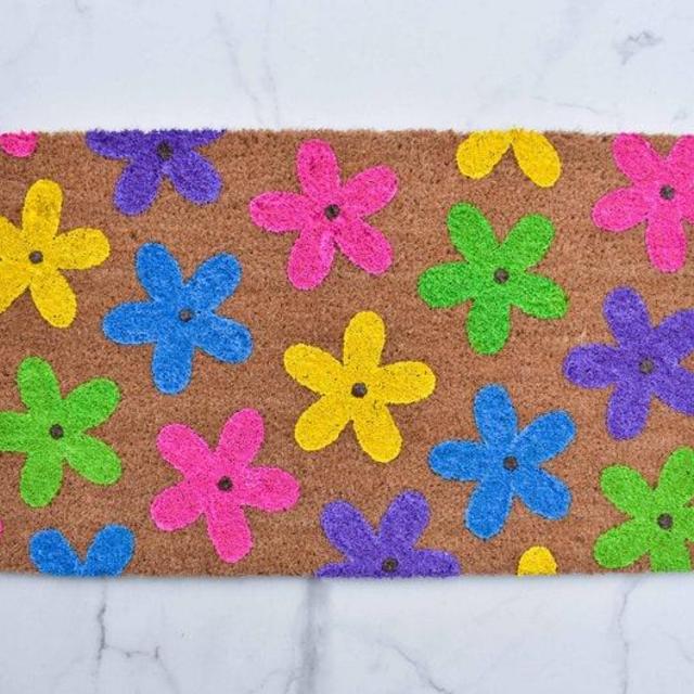 Flower Doormat, Spring Doormat, Cute Doormat, Welcome Mat, Outdoor Rug, Spring Decor, Flower Power, Flower Decor, Housewarming, Doormat, Rug