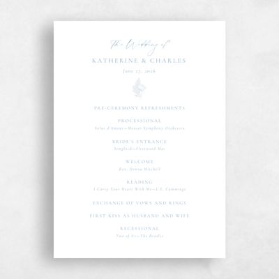 Dusty Blue Wedding Program - Bennett