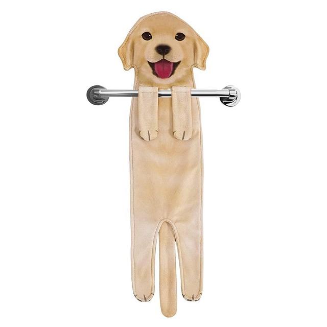 Funny Golden Retriever Dog Hand Towels for Bathroom Kitchen - Cute Decor Dog Mom Dad Gifts Decorative Hanging Washcloths Face Towels Absorbent Soft- Valentines Day Housewarming Gift for Dog Lovers