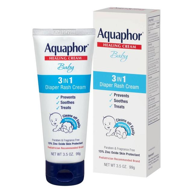Aquaphor Baby 3-in-1 Diaper Rash Cream - Prevents, Soothes, and Treats - 3.5oz. Tube