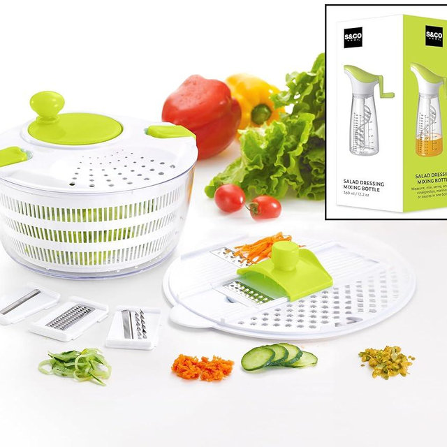 Best Rated Salad Spinner. Salad Maker. Vegetable Washer and Lettuce Crisper. Lettuce Spinner and Fruit Washing Bowl with Strainer. Fruit Washer with Mandoline. BPA Free. Dressing Bottle Included