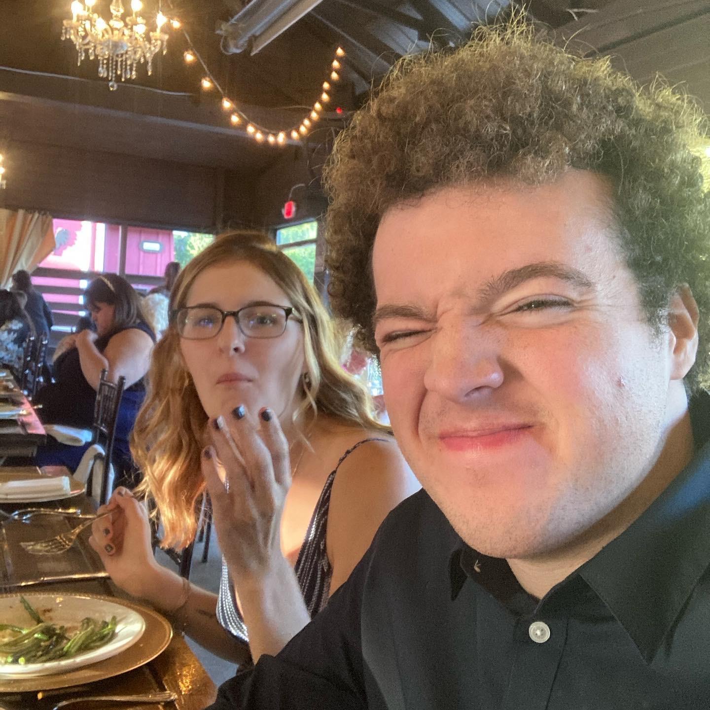 He loves to try and take cute pictures right after I start eating
