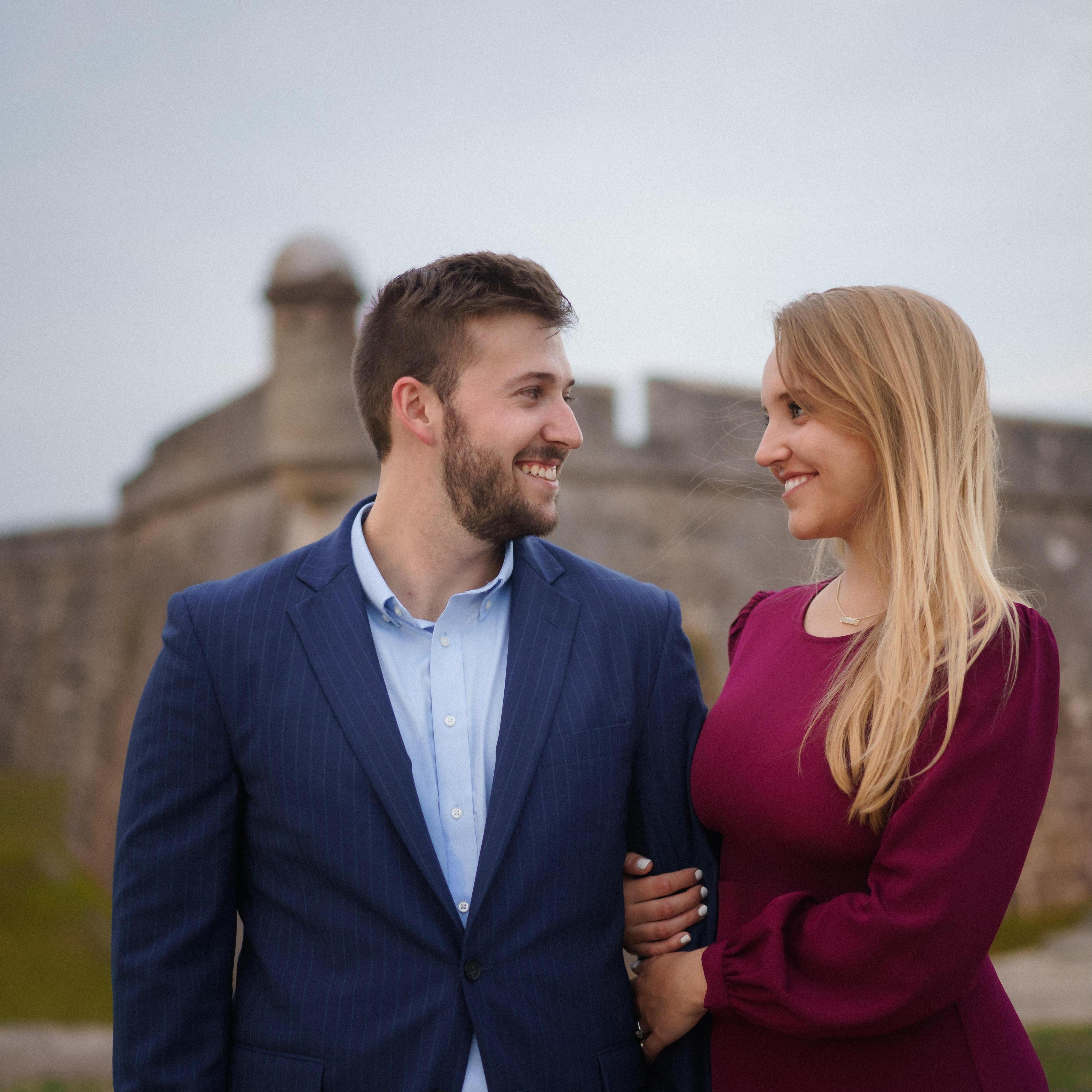 engagement pics, St. Augustine fort - March 2020