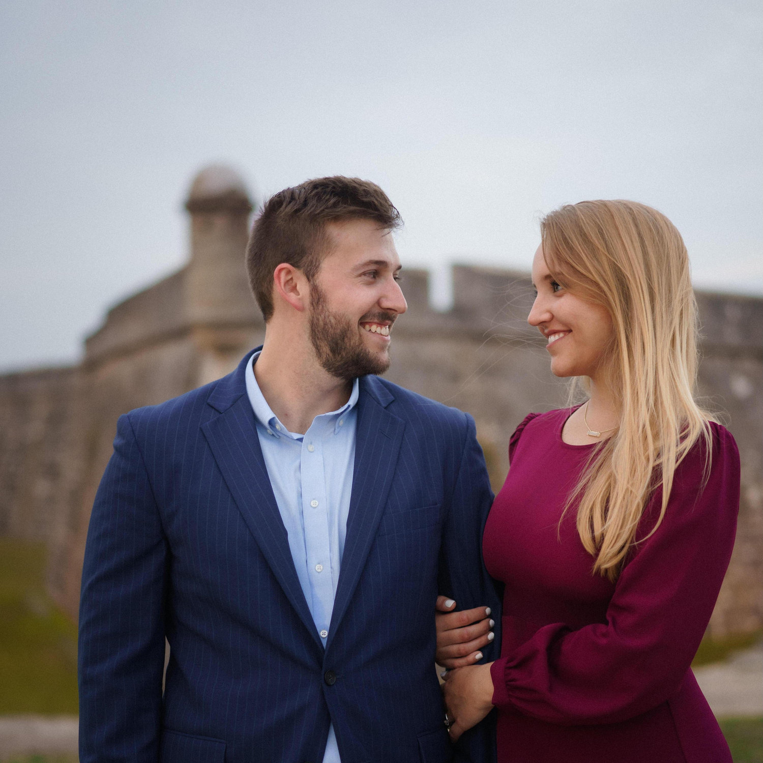 engagement pics, St. Augustine fort - March 2020