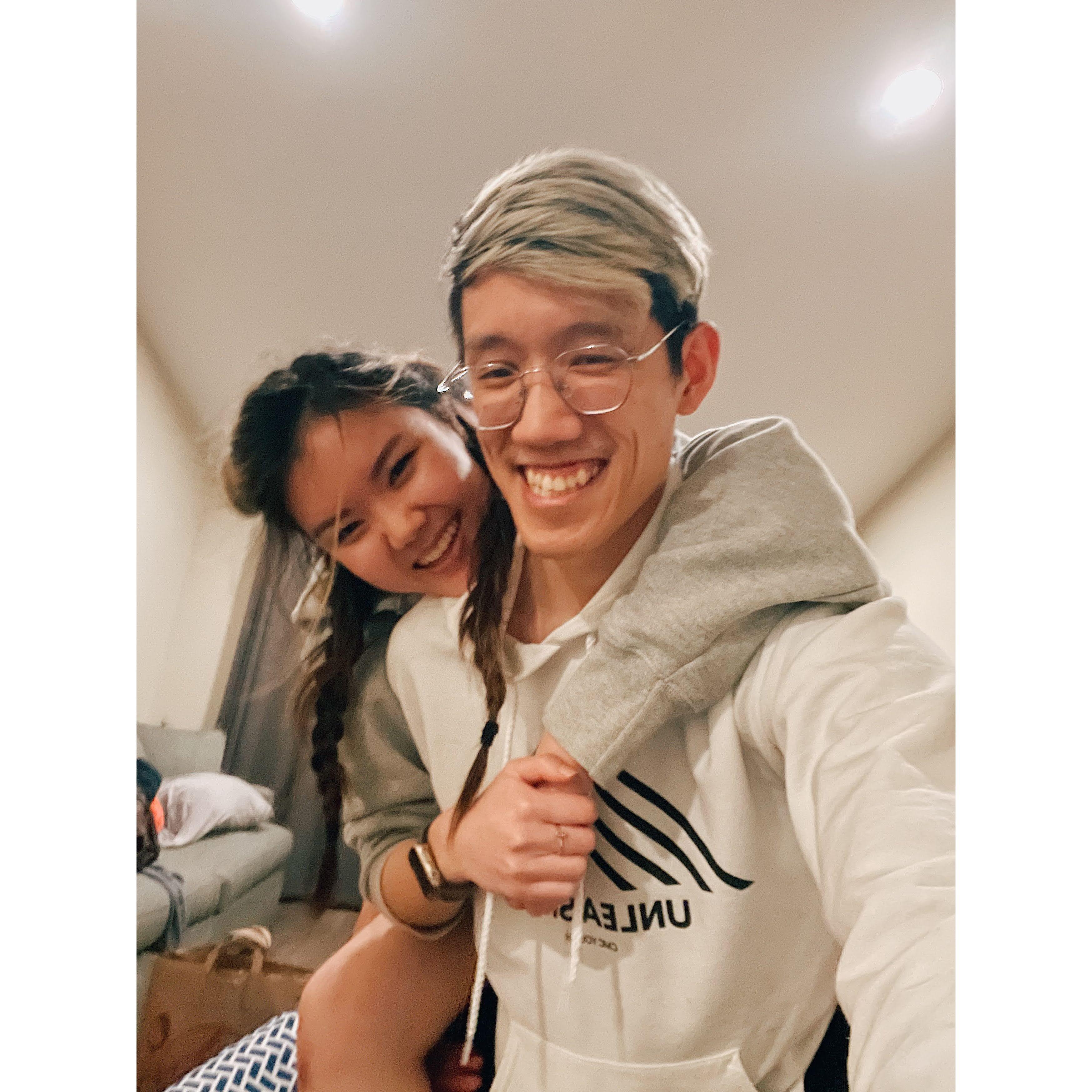One of the first selfies we took