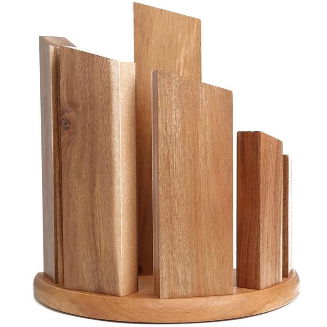 Resafy Wooden Magnetic Knife Block,360° Double Sided Knife Broad Universal Knives Holder with Strong Magnet Knife Strip Stand