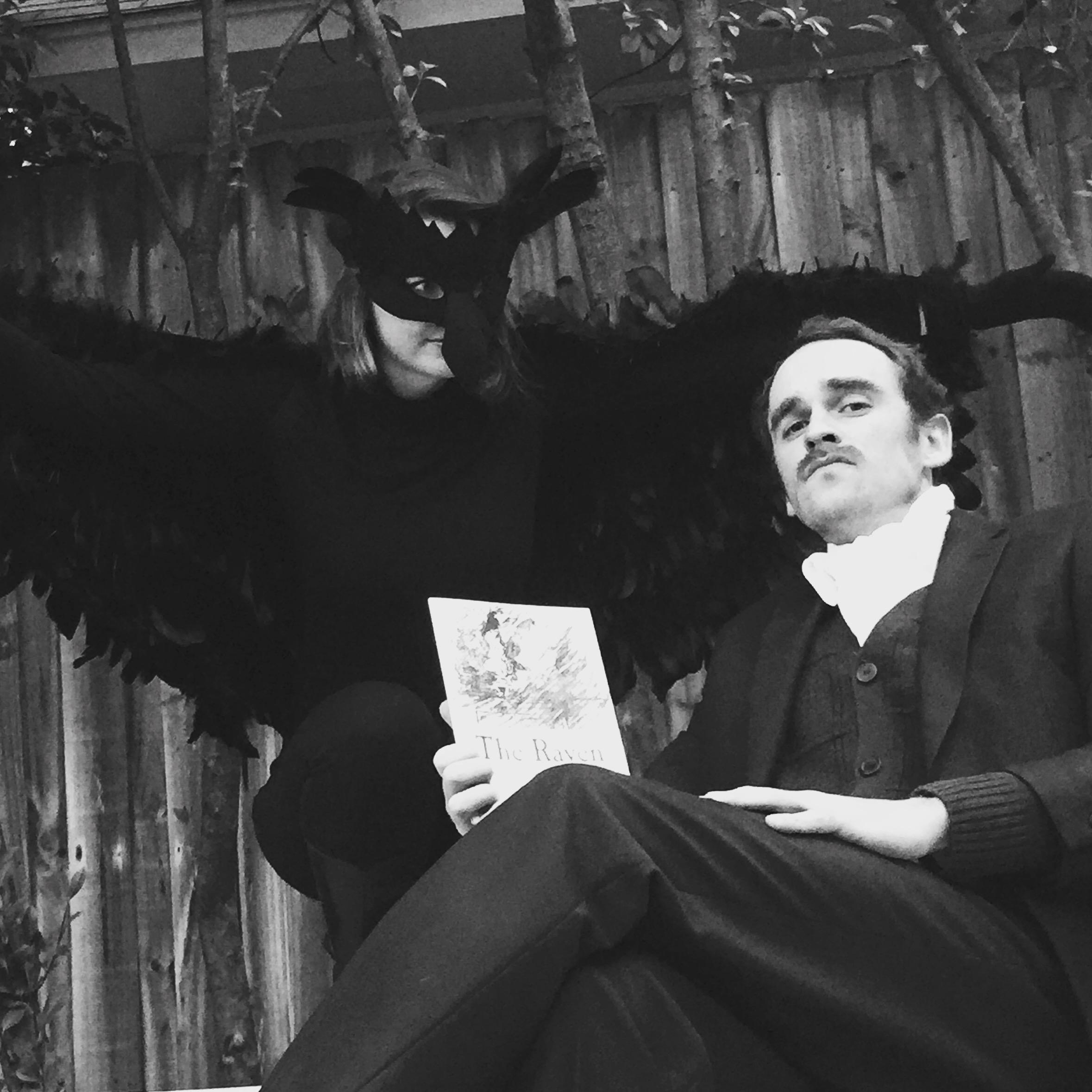 Edgar Allen Poe and his Raven.