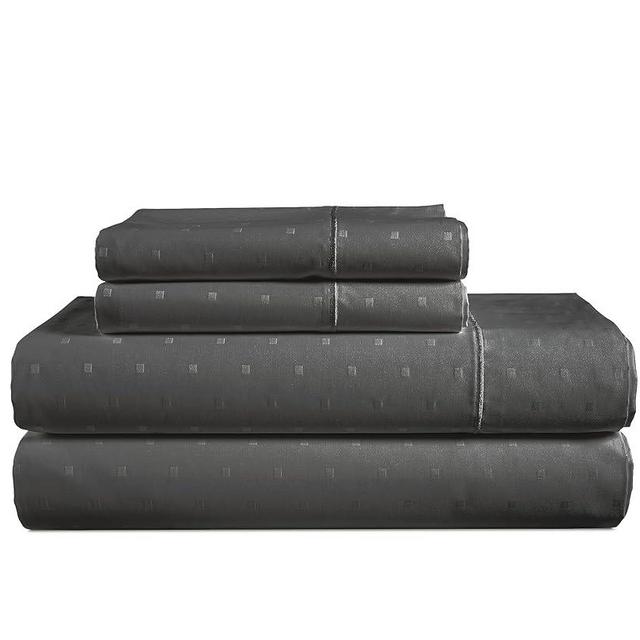 LANE LINEN 100% Egyptian Cotton Bed Sheets - 1000 Thread Count 4PC Queen Sheets Set, Long Staple Cotton Bedding Sheets, Sateen Weave, Luxury Hotel Sheets, Deep Pocket, Swiss Dot - Charcoal