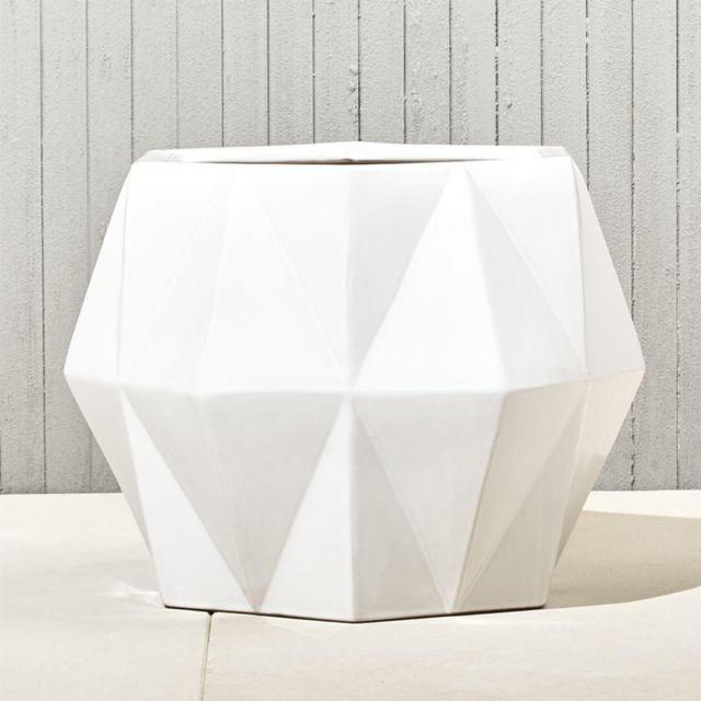 isla large white geometric planter