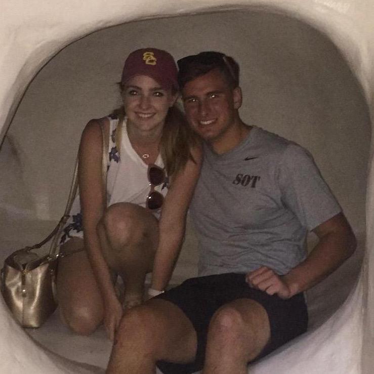 In the polar bear cave at Seaworld!