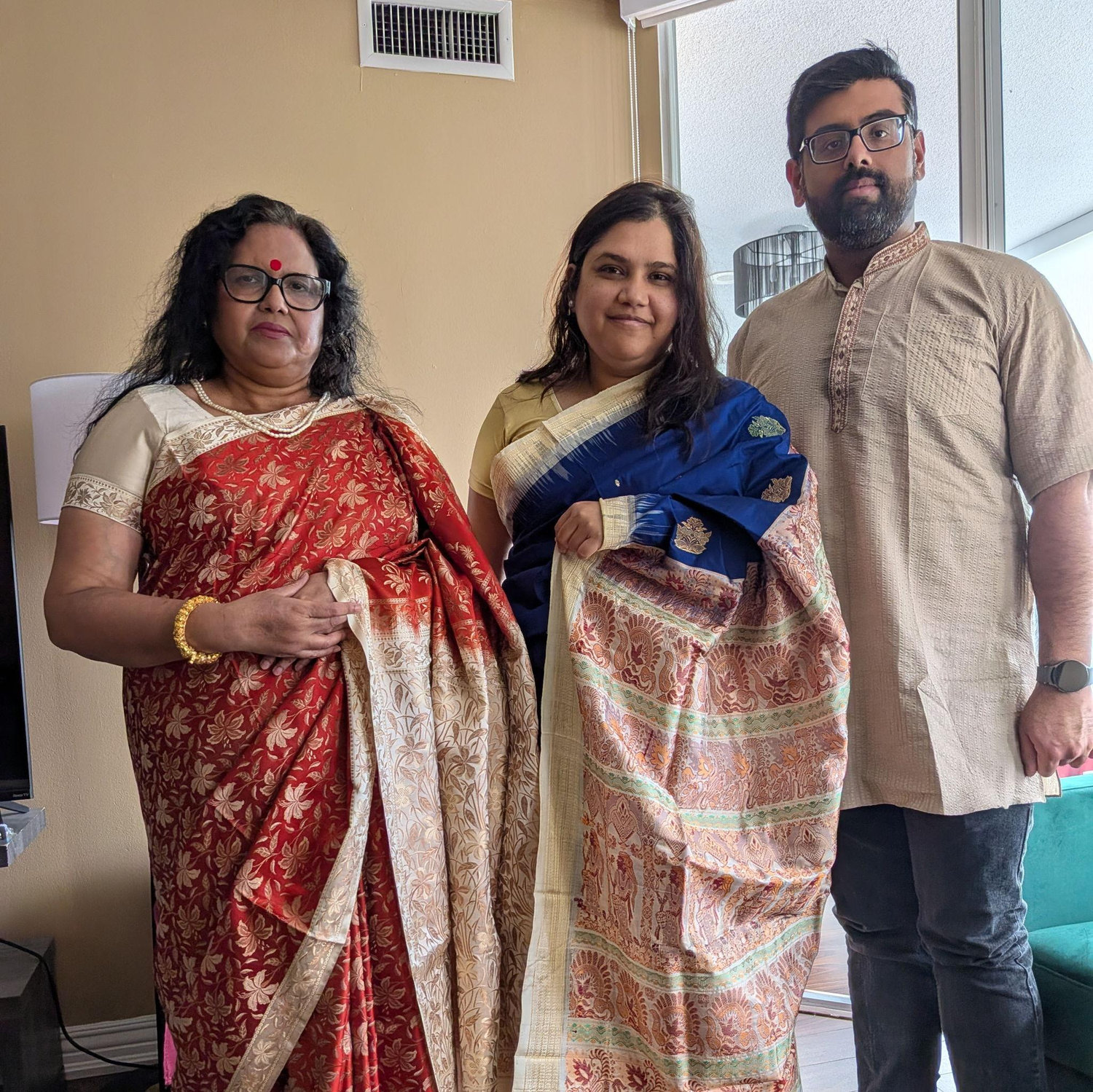 Leaving for the Kali puja celebration with the family