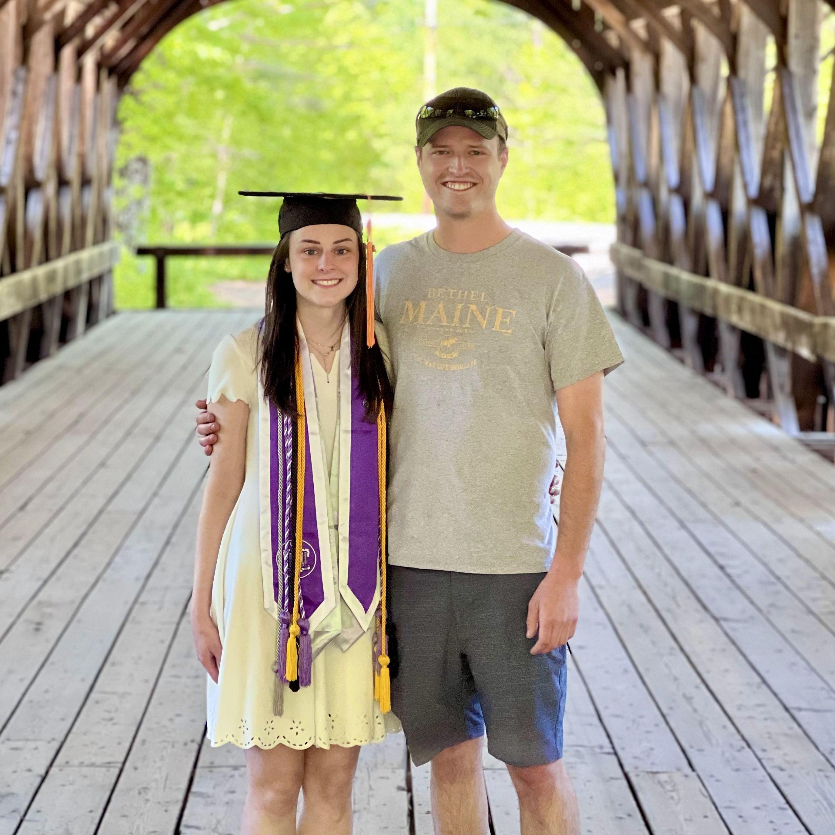 Right before Zac proposed, during my graduation photos.