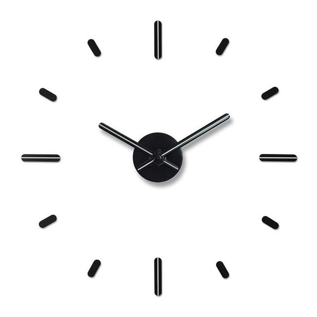 Presentime & Co Large Frameless DIY Wall Clock for Modern Home/Office Decoration, Silent no Ticking, Night Glow. Wall Décor for Living Room, Dining Room, Kitchen, Bedroom, Class Room, Office Space.