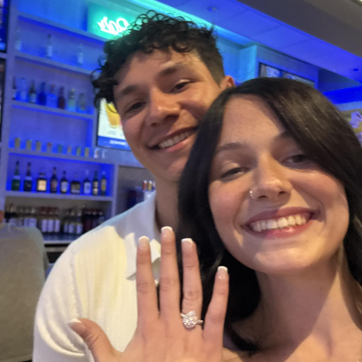 Final stop of the scavenger hunt proposal… the place where we had our first date and I won on connect 4 basketball and I do refuse to replay him. Iykyk🤣