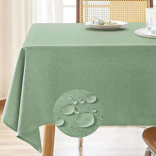 AUSSPVOCT Textured Tablecloth Rectangle 60x104 Water Resistant Spill-Proof Wipeable Table Cloth Wrinkle Free Fabric Dining Table Cover for Birthday Party Farmhouse Spring Kitchen Tablecloths