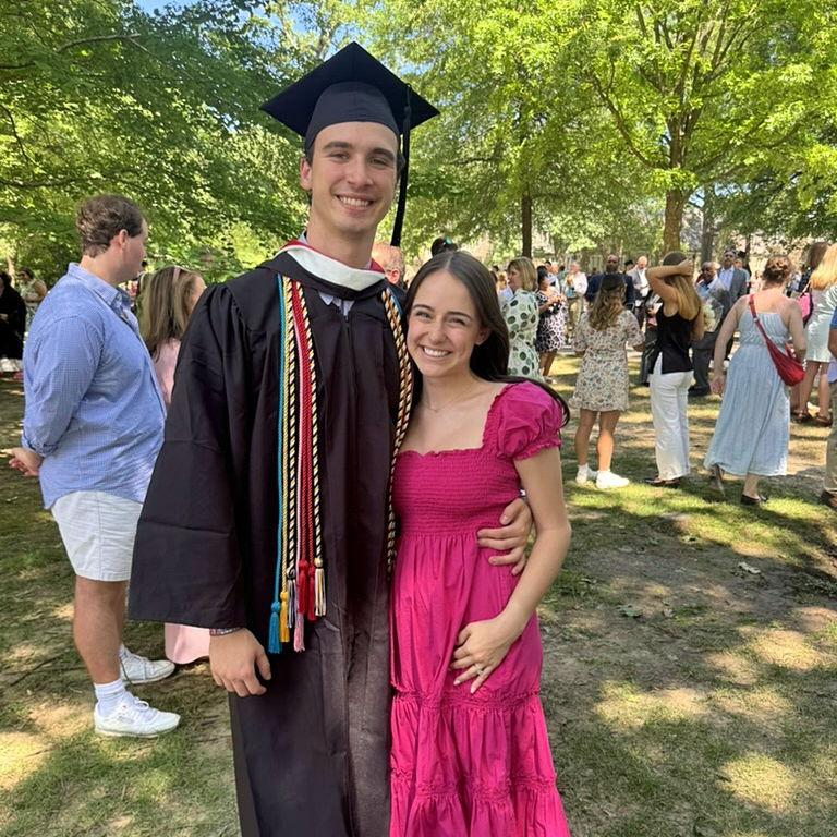 Jonny's graduation, just a few hours after getting engaged!