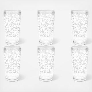 Vines Etch Acrylic Jumbo Glass, Set of 6