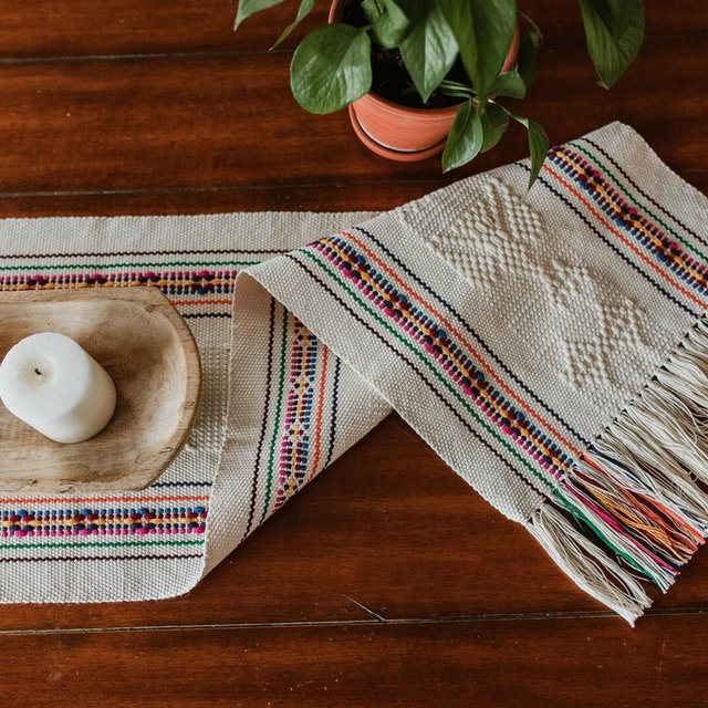 Mexican Woven Table Runner/Oaxaca Artesania Decor/Day of the Dead Decor/Fall Table/Colorful Table/Macrame Table Runner/Beach Boho Wedding