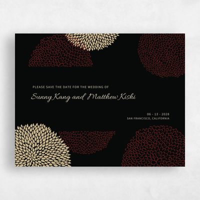Black Fall Wedding Save the Date - Mikasa Type
