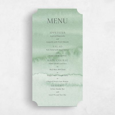 Green Ticket Wedding Menu - Loreto