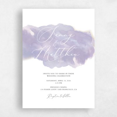 Purple Wedding Invitation - Opaline Classic