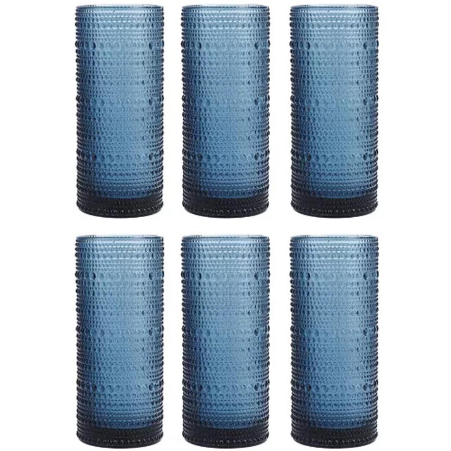 Jupiter Collins Highball Glasses -Cornflower, Set of 6