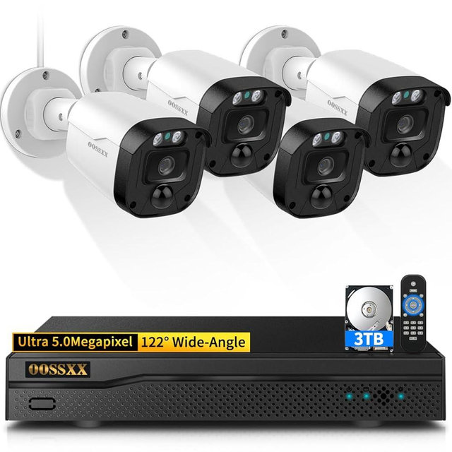 Full HD 5MP Definition Wired Security Camera System Outdoor Home Video Surveillance Cameras CCTV Camera Security System Outside Surveillance Video Indoor