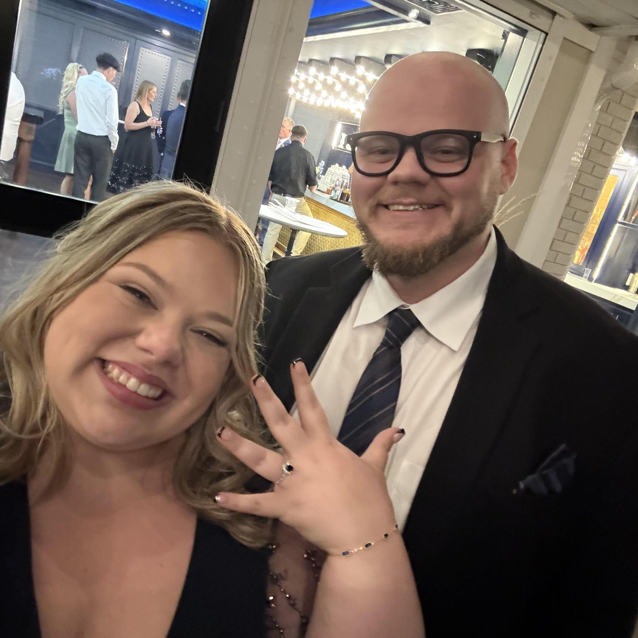 Two people who were so excited they didn't know what to do with themselves.